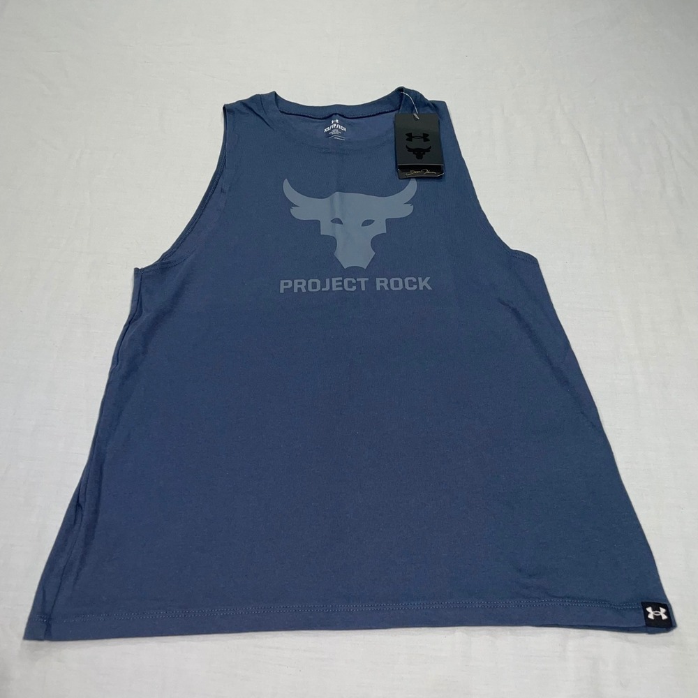 Under Armour Project Rock Brahma Bull Tank Top Blue XS